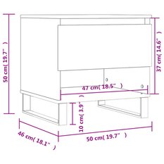 Stolik kawowy 2szt 50x46x50 cm z szufladą i półką dąb sonoma do salonu - Miniaturka zdjęcia nr 12