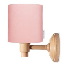 Lampa ścienna kinkiet VELVET 21x14x24 cm z włącznikiem różowy drewno białe
