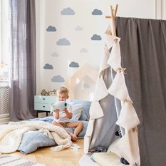 NAKLEJKA NA ŚCIANĘ DO POKOJU DZIECKA SZARE 60x30 CHMURKI OZDOBA - Miniaturka zdjęcia nr 5