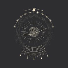 Tapeta Młodzieżowa PLANETY Gwiazdy Abstrakcja Boho  - Miniaturka zdjęcia nr 5