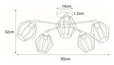 Lampa sufitowa K-3771 BENET 85x32x85 cm do salonu lub pokoju czarny - Miniaturka zdjęcia nr 2