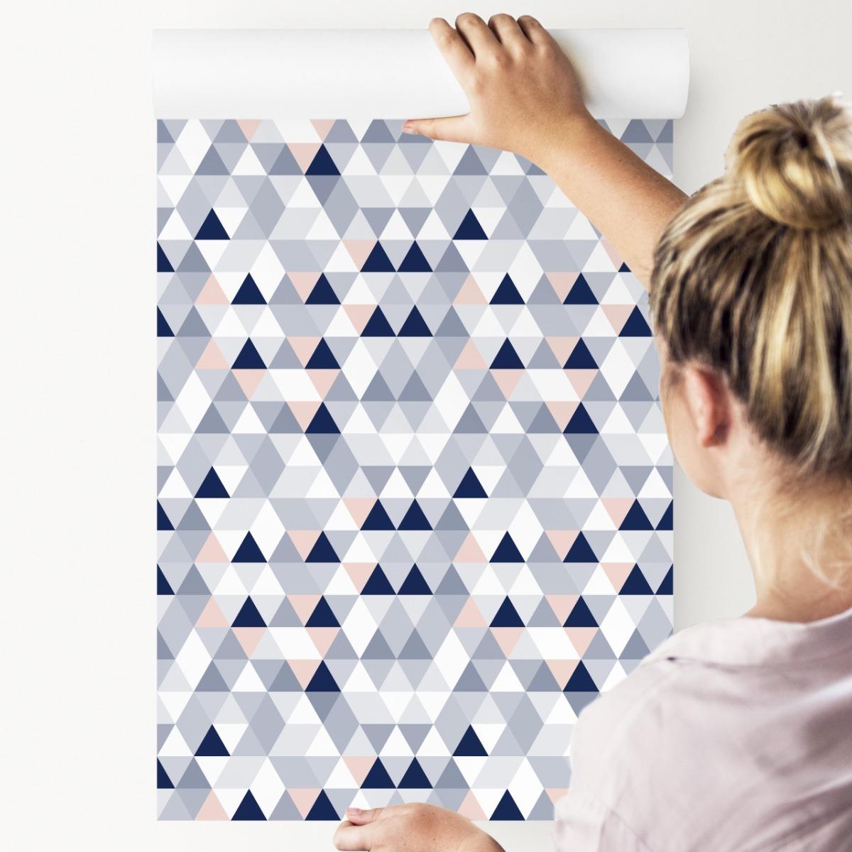 Tapeta Pastelowe TRÓJKĄTY Wzór Geometryczny Dekor 53x1000  nr. 5