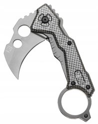 Nóż myśliwski 17,5 cm / 5,5 cm scyzoryk karambit składany turystyczny survivalowy srebrny - Miniaturka zdjęcia nr 3