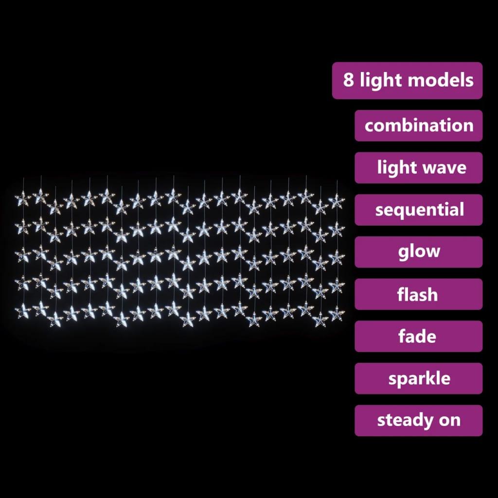 Zasłona świetlna gwiazdki 500 LED 8 funkcji zimna biel do salonu nr. 3