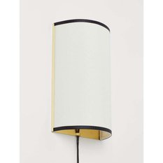 Kinkiet lampa ścienna biała czarna lamówka złoty 30x18cm