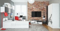 Szafka duo MUSIC 120x40 cm biało szara wisząca młodziezowa dla dziecka  - Miniaturka zdjęcia nr 5