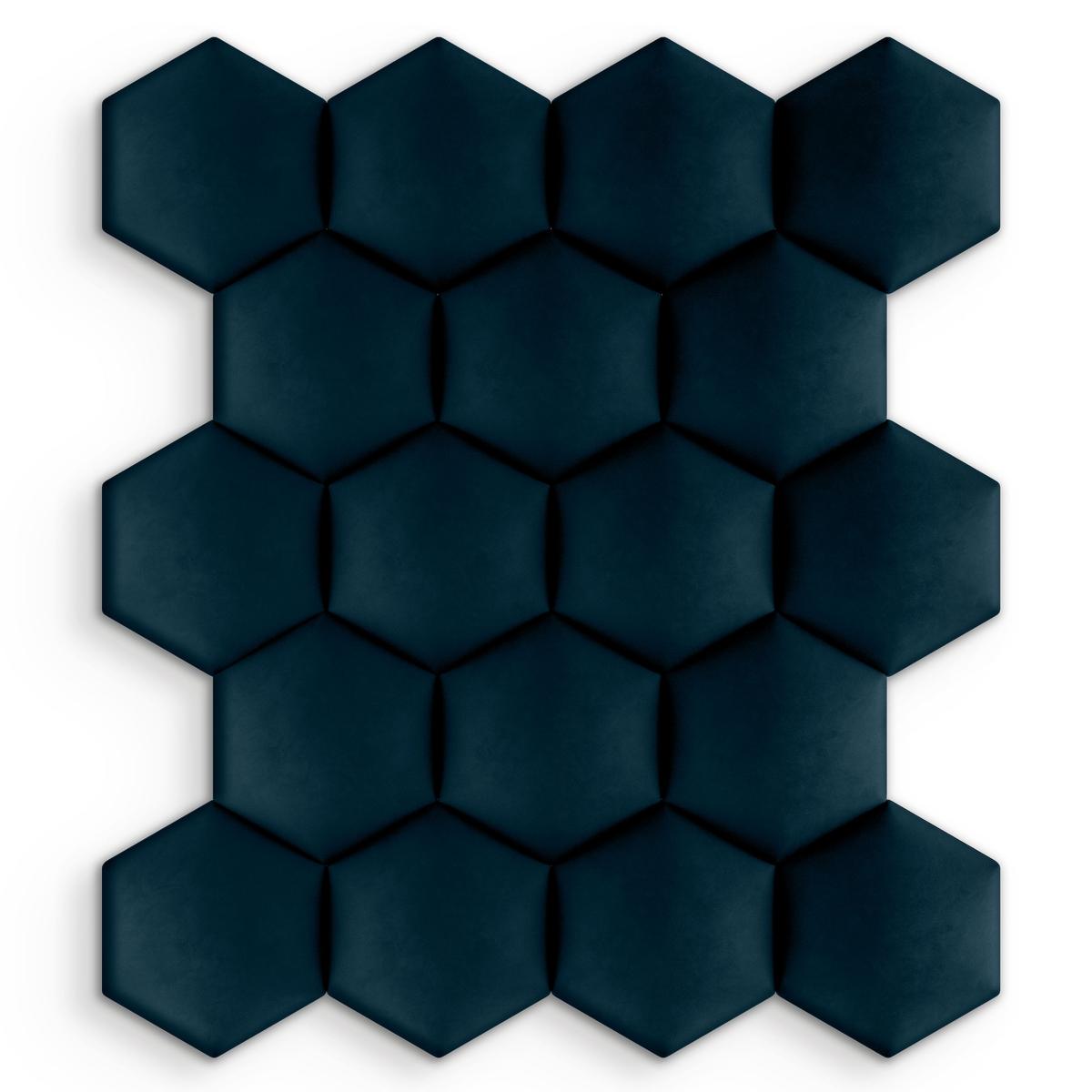 Panele tapicerowane 35x40 cm na ścianę hexagon granatowy nr. 4