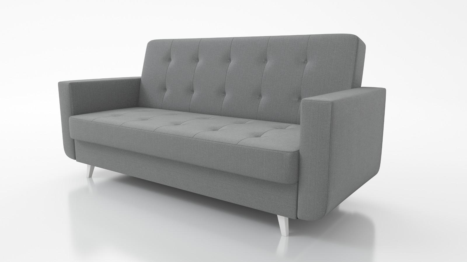 Wersalka rozkładana Naomi 92x218x99 cm do salonu z funkcją spania inari szara