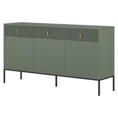 Komoda Maggiore 154 cm do sypialni garderoby smoke green czarny złoty - Miniaturka zdjęcia nr 3