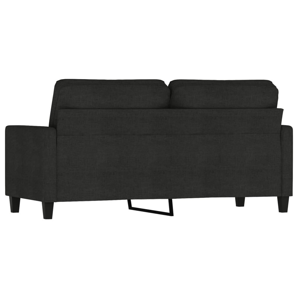 Sofa 158x77x80 cm 2-osobowa wygodna tapicerowana tkaniną czarna do salonu nr. 5