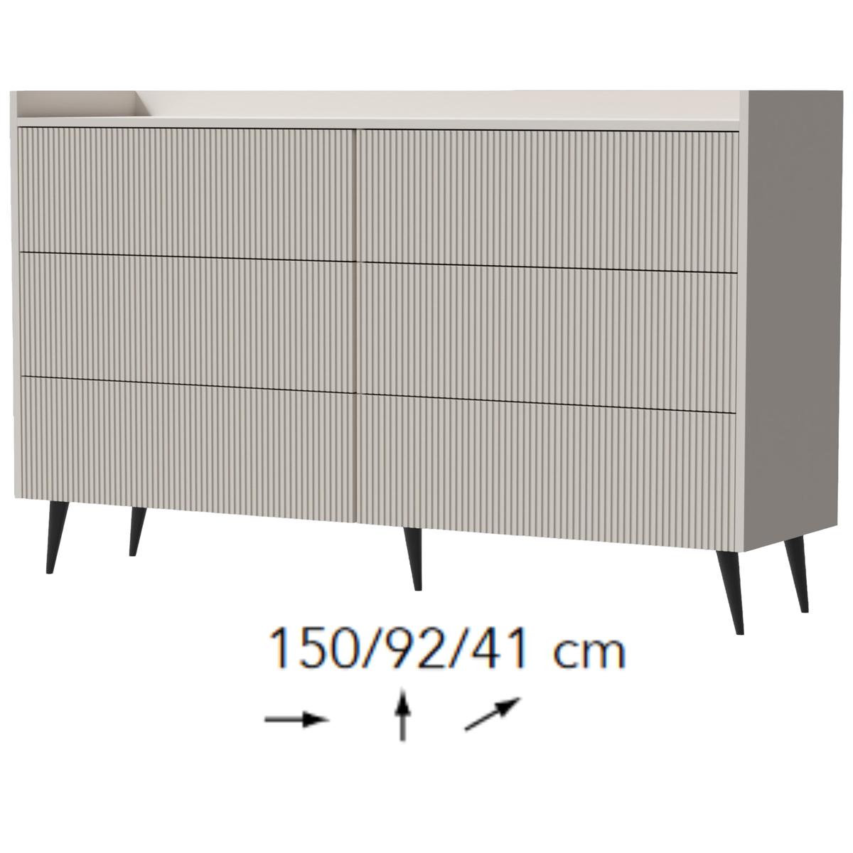 Komoda Ademo 6S 150 cm do salonu sypialni kaszmir  nr. 2