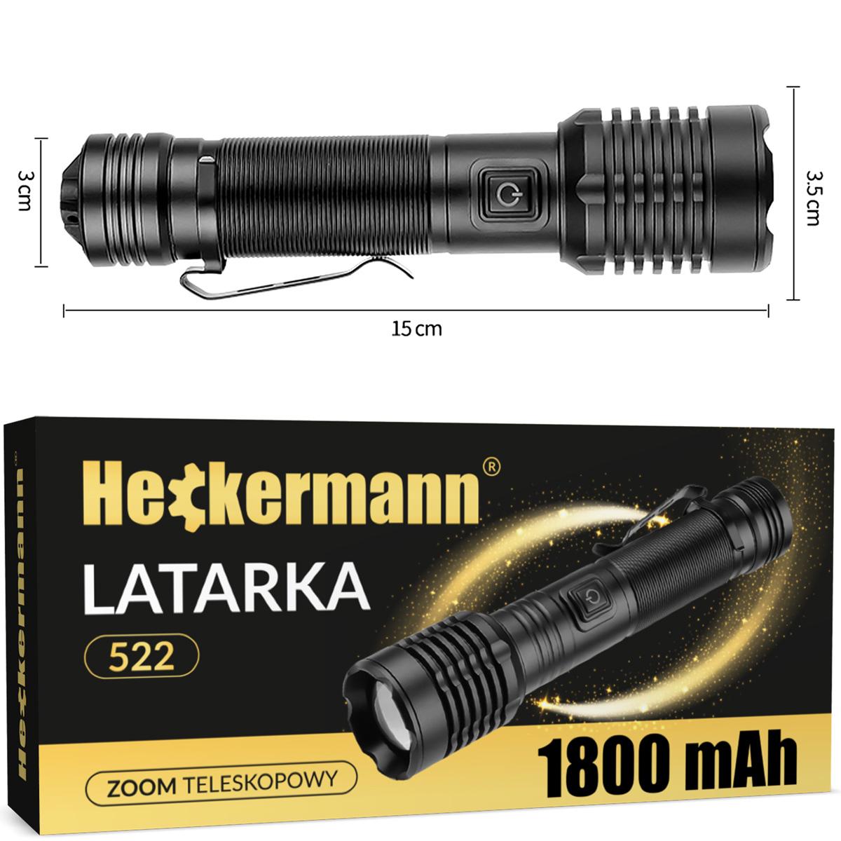 Latarka akumulatorowa taktyczna LED Heckermann 522 nr. 6