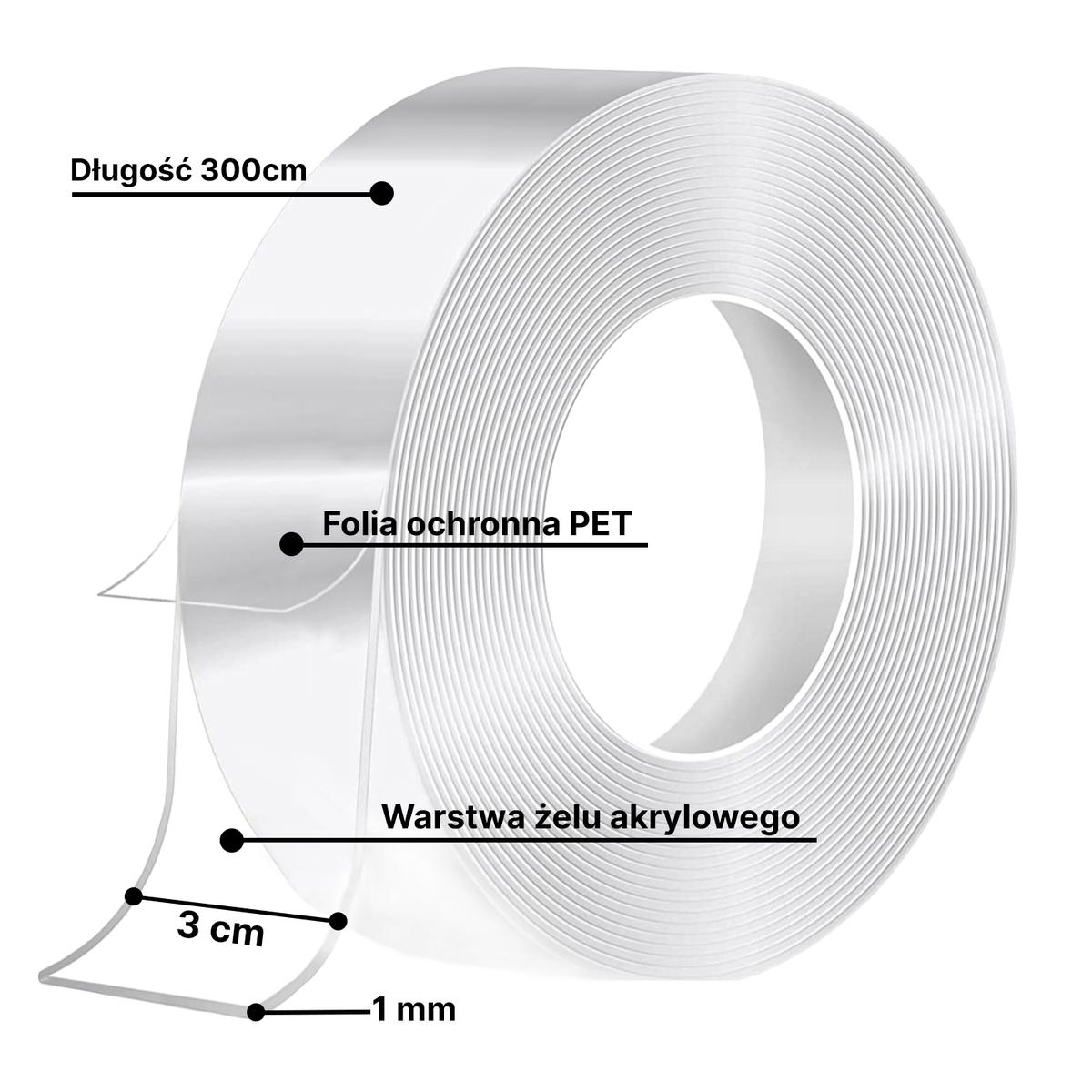 Taśma dwustronna Heckermann 3x300cm nr. 12