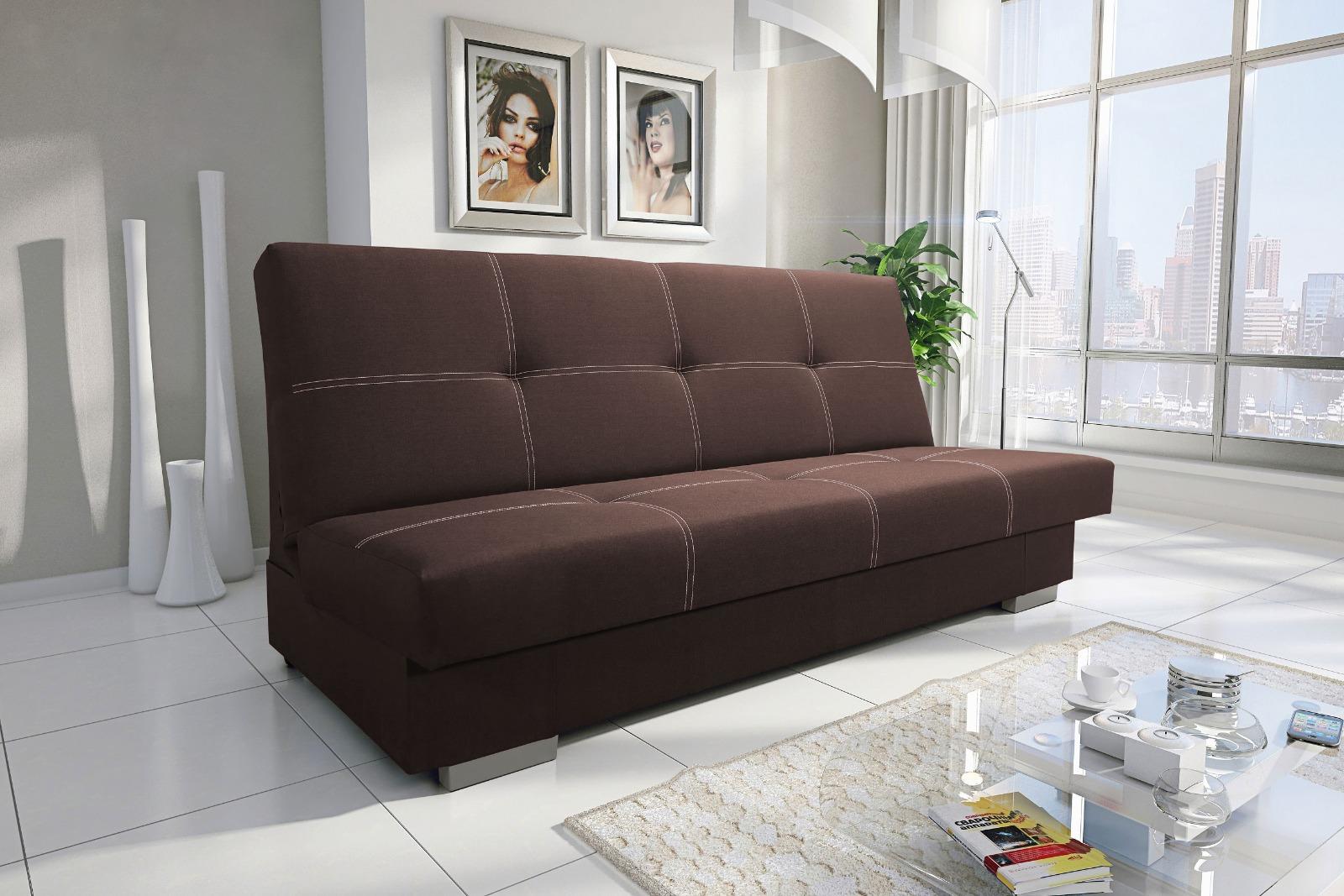 Wersalka Axel 90x195x91 cm do salonu tkanina obiciowa sawana brązowy nr. 3