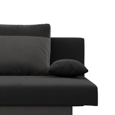 Kanapa 3-osobowa NOLA 191x85x86 cm sofa rozkładana z pojemnikiem do salonu sprężyna bonell czarna szara darmowa dostawa - Miniaturka zdjęcia nr 5