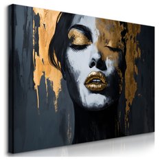 Obraz Na Ścianę Do Salonu Abstrakcja Kobiecy Portret W Stylu Glamour 70x50cm - Miniaturka zdjęcia nr 1