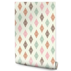 Tapeta Flizelinowa Kolorowe ROMBY Dekor Styl Boho  - Miniaturka zdjęcia nr 1