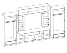 Meblościanka z szafą TAJGA 370x210x53 cm zestaw mebli do salonu RTV Sonoma jasna Dąb grand  - Miniaturka zdjęcia nr 3