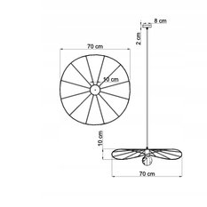 Lampa wisząca ESKOLA 70 czarna 150x70x70cm nowoczesna E27 do salonu - Miniaturka zdjęcia nr 3