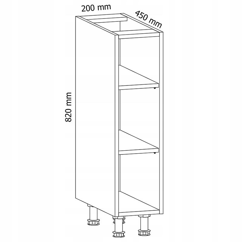 Regał kuchenny dolny z półkami ASPEN D20P 20x45x82 cm do kuchni biały mat nr. 2