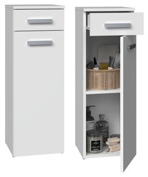  Szafka łazienkowa NEL V DS 85x30x30 cm z szufladą i drzwiami do łazienki biały mat - Miniaturka zdjęcia nr 1