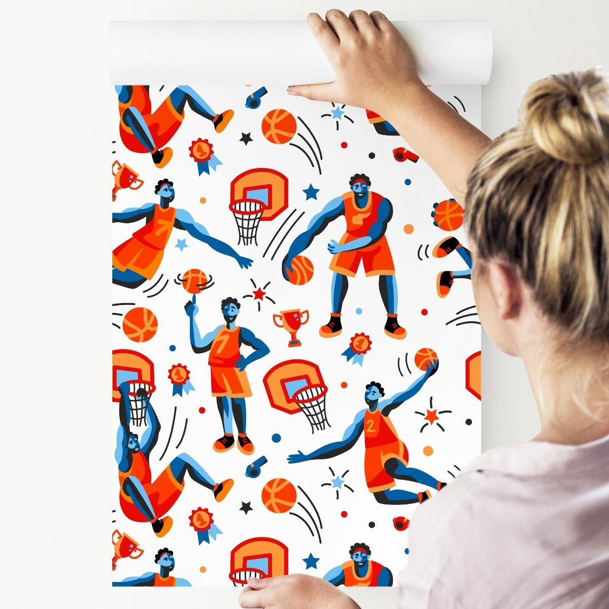 Tapeta KOSZYKÓWKA Pop-Art Piłka Sport Koszykarze  nr. 3