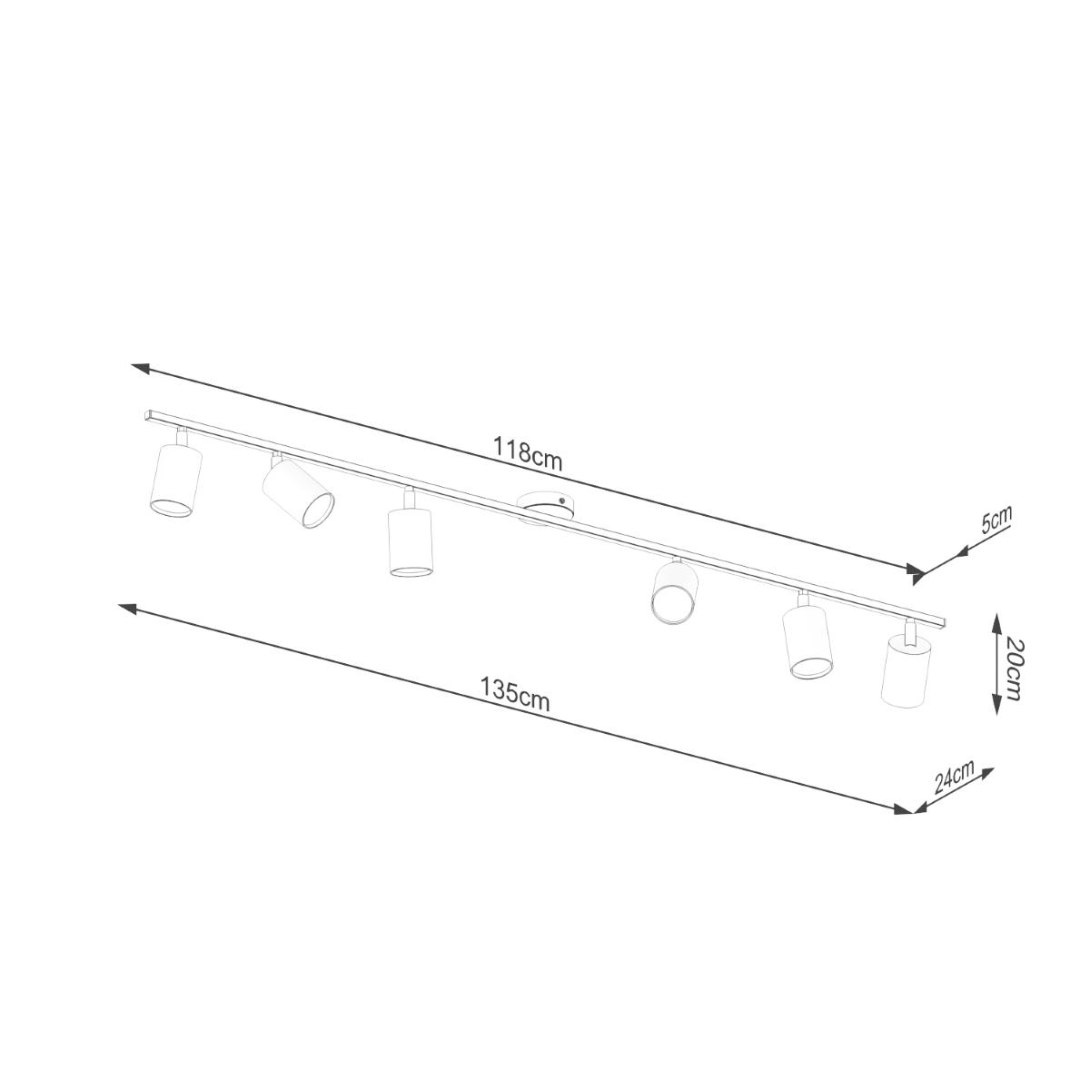 Plafon LEMMI 6L czarny 20x24x135cm GU10 nowoczesna lampa do salonu nr. 4