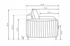 Fotel LAREN 100x85x94 cm do salonu jasny róż - Miniaturka zdjęcia nr 6