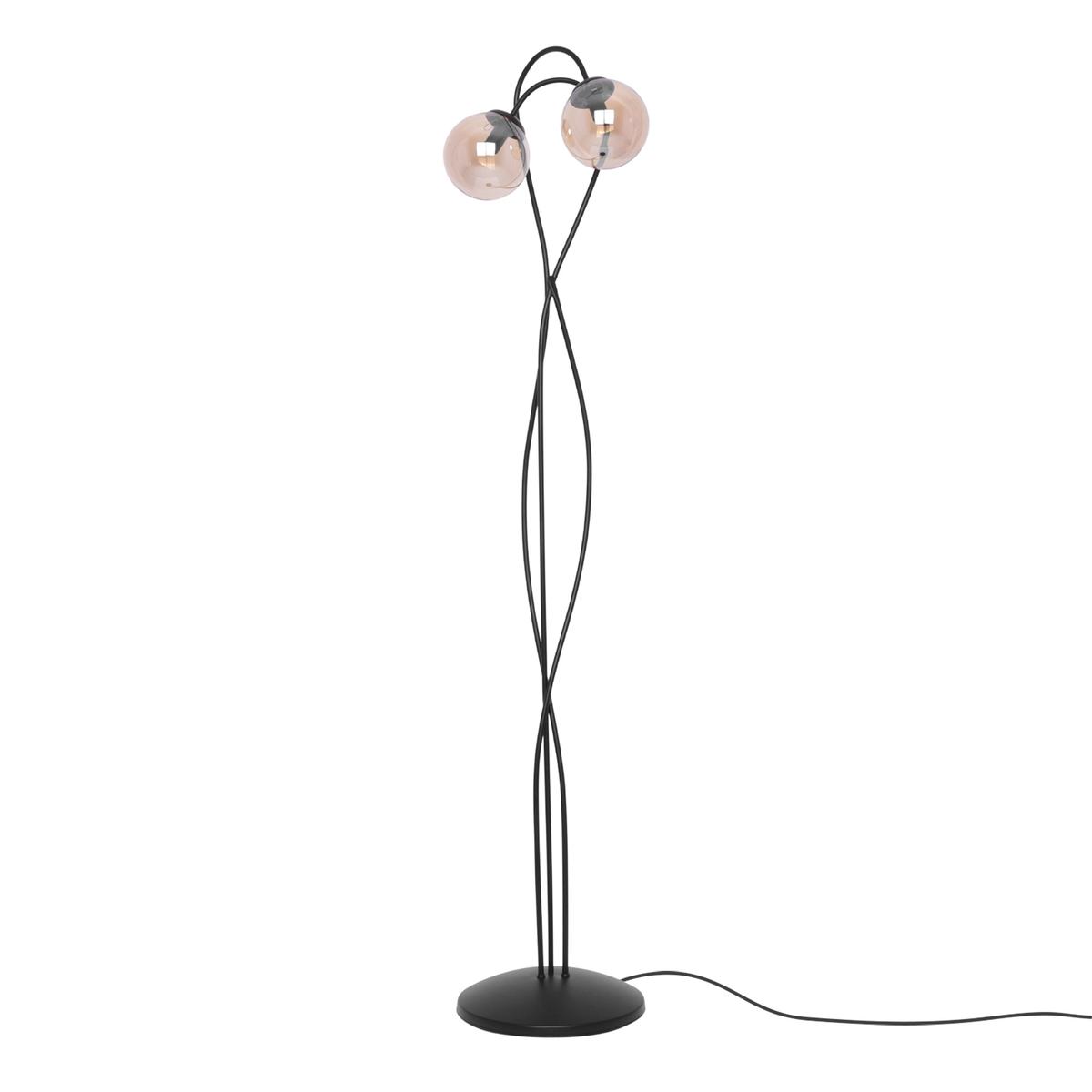 Lampa podłogowa K-5129 FLORO 30x155x30 cm do salonu lub pokoju bursztynowy/czarny