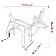 Renifery ozdobne LED 60 cm z ciepłym białym  - Miniaturka zdjęcia nr 8