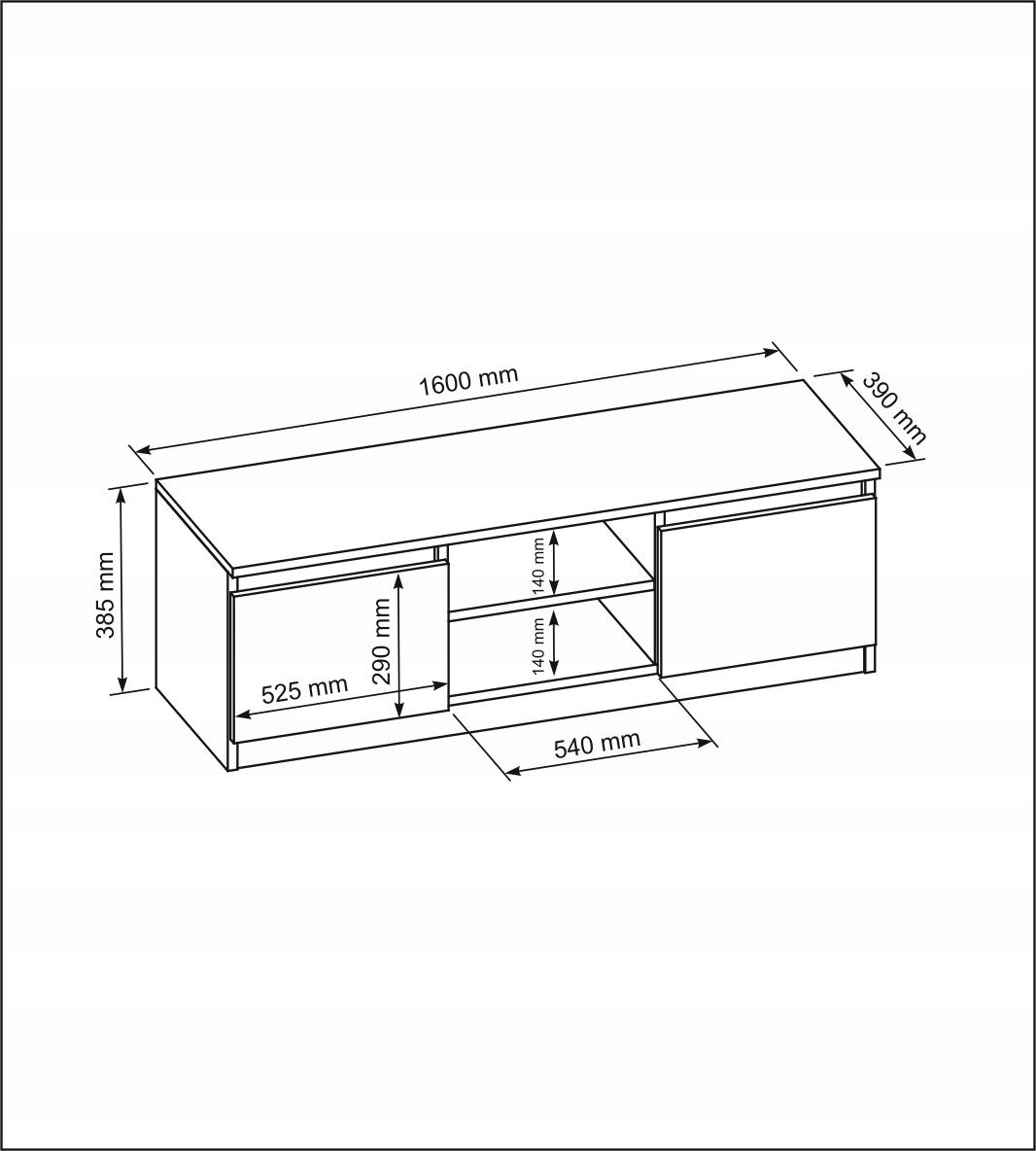 Szafka RTV 160 cm dąb sonoma stolik pod TV nr. 2