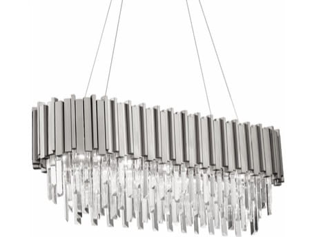 Pipe Organ Crystal Chrome - Long Chandelier - żyrandol kryształowy podłużny 80cm chrom