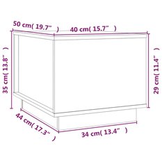 Stolik kawowy 40x50x35 cm z litego drewna sosnowego czarny do salonu - Miniaturka zdjęcia nr 10