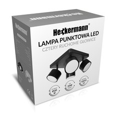 Lampa sufitowa punktowa LED Heckermann 8795318A Czarna 4x głowica - Miniaturka zdjęcia nr 7