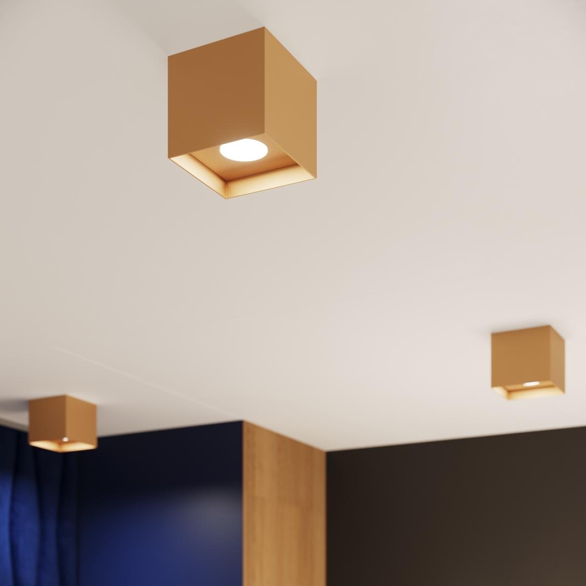 Plafon HATI 10x10x10 cm nowoczesna lampa sufitowa loft złoty kwadrat GU10 nr. 7