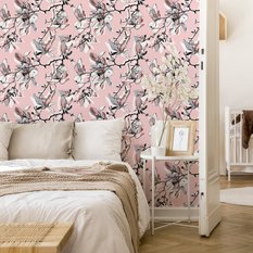 Tapeta Do Salonu Kwiaty MAGNOLIA Liście Rośliny  - Miniaturka zdjęcia nr 3