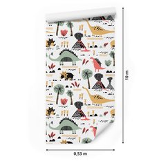 Tapeta Do Pokoju Dziecka Wulkany DINOZAURY Liście  - Miniaturka zdjęcia nr 2