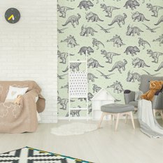 Tapeta do pokoju dziecięcego DINOZAURY zwierzęta, dekoracja nowoczesna  - Miniaturka zdjęcia nr 5