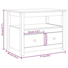 Stoli kawowy 71x49x55  cm z szufladami z drewna sosnowego szary do salonu - Miniaturka zdjęcia nr 12