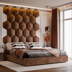 Panele tapicerowane 26x30 hexagon magic velvet brązowy - Miniaturka zdjęcia nr 3