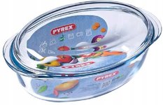 Naczynie żaroodporne Pyrex 19,8 cm owalne z pokrywą szklane  - Miniaturka zdjęcia nr 1