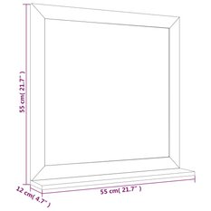 Lustro 55x55 cm do łazienki sypialni ścienne lite drewno orzechowe - Miniaturka zdjęcia nr 7