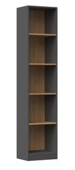 Regał MARTUSIA 40x182x30 cm do biura na książki grafit dąb artisan obrazek