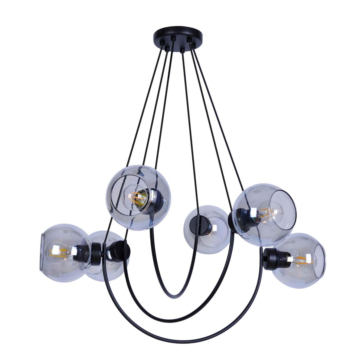 Lampa wisząca K-2629 SIRIUS 74x85x85 cm do salonu lub pokoju czarny/grafitowy