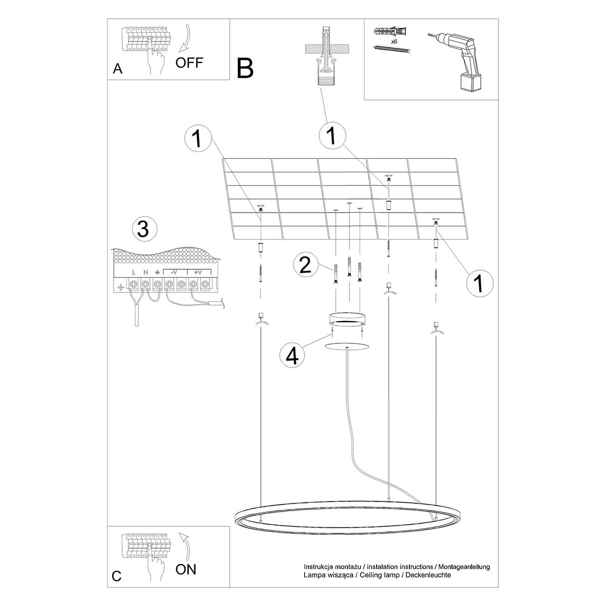 Żyrandol RISA 90 czarny LED 160x90x90cm nowoczesna lampa wisząca LED do salonu nr. 9