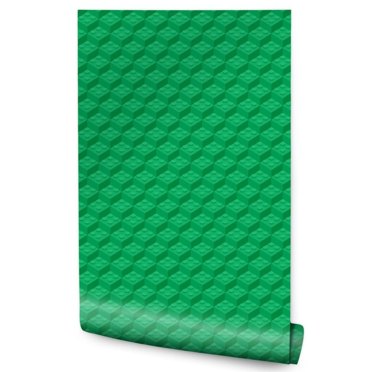 Tapeta Dla Dziecka Kwadratowe ZIELONE Klocki Lego 