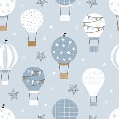 Tapeta Dziecięca Kolorowe BALONY Gwiazdki Niebo  - Miniaturka zdjęcia nr 6