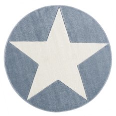 Dywan dziecięcy okrągły Big Star Round Blue 160 cm do pokoju dziecięcego niebieski z gwiazdą - Miniaturka zdjęcia nr 4