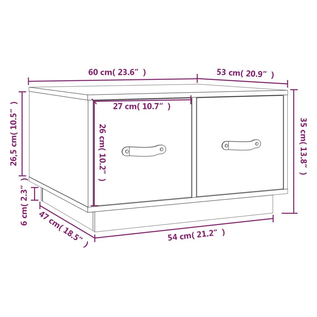 Stolik kawowy 60x54x35 cm  z pojemnymi szufladami z litego drewna sosnowego szary do salonu nr. 10