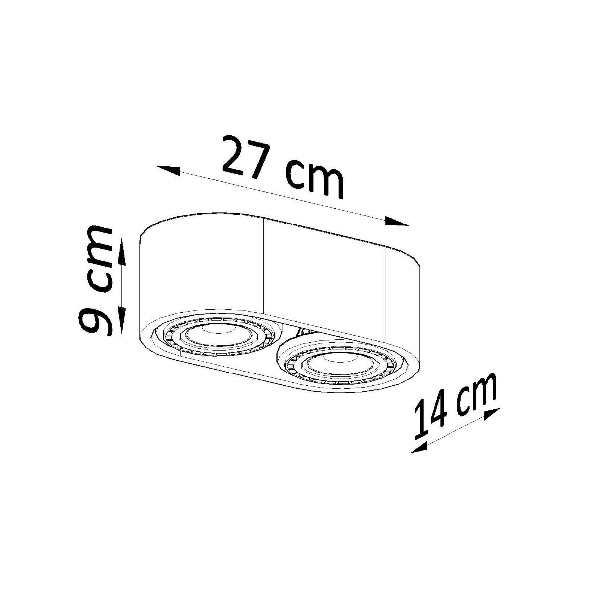 Plafon BASIC 2 beton 9x14x27cm nowoczesna lampa GU10/ES111 do salonu  nr. 4